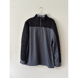 Short Par 4 Jacket Mens XL  Black Golf 1/4 Zip QuiltLong Sleeve Golfing Outdoors